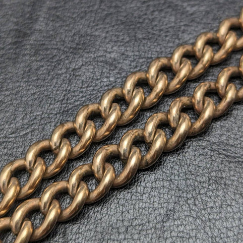 British Antique Rolled Gold Double Albert Chain 46g No Fob